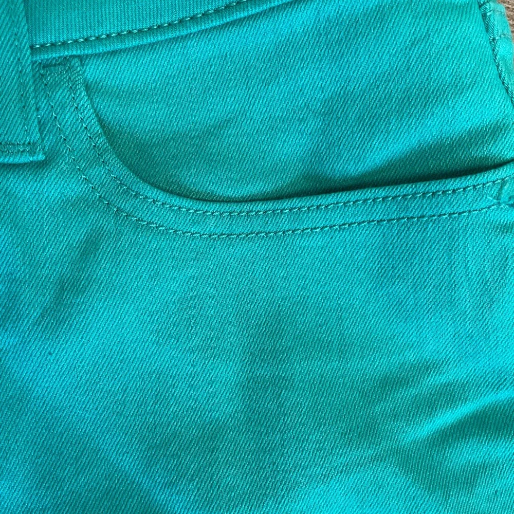 Teal High Rise Jean Shorts - Picture 3 of 7
